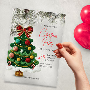 Elegante Bogen-Weihnachtsbaum-Party Acryleinladungen