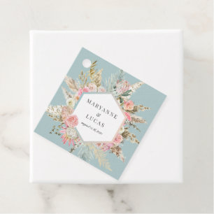 Elegante Bohemisch Floral Monogram Vielen Dank Geschenkanhänger
