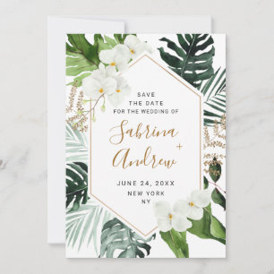 Elegante Bohemische Hochzeit im Weißen Orchid Save The Date
