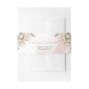 Elegante Bohemische Hochzeit in Rosa Einladungsbanderole