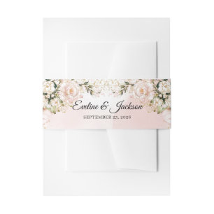 Elegante Bohemische Hochzeit in Rosa Einladungsbanderole