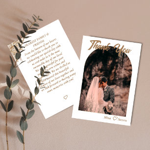 Elegante Bohemische Pampas Gras Foto Hochzeit Dankeskarte