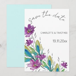 Elegante Bohemische Wasserfarbe Handgestrichen Save The Date