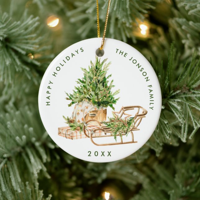 Elegante Bohemische Weihnachtsbaumkomposition Keramik Ornament (Baum)