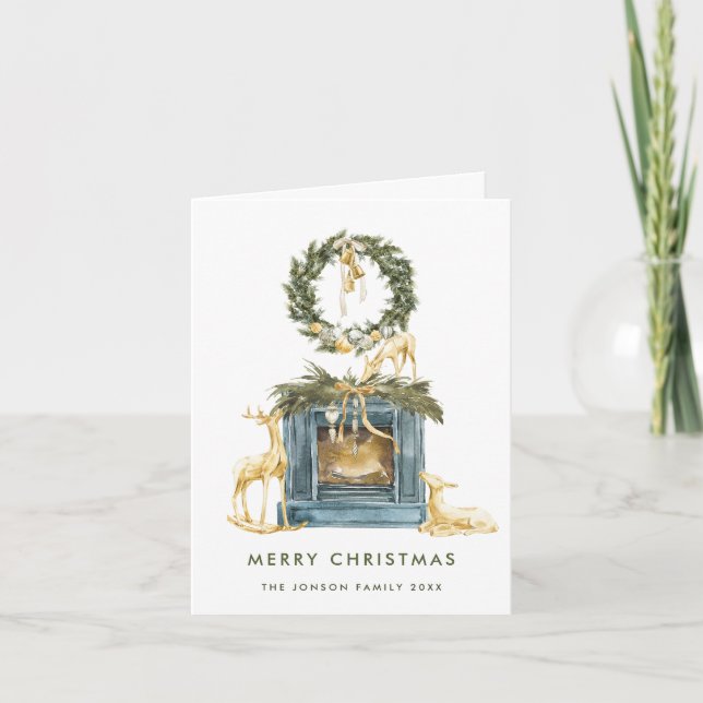 Elegante Bohemische Weihnachtsgrüße Feiertagskarte (Vorderseite)
