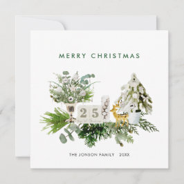 Elegante Bohemische Weihnachtsgrüße Feiertagskarte