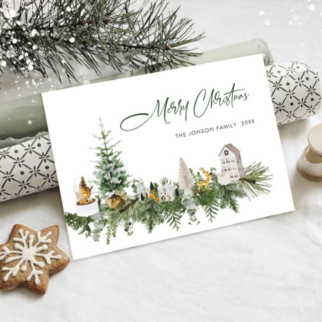 Elegante Bohemische Weihnachtsgrüße Feiertagskarte (Von Creator hochgeladen)