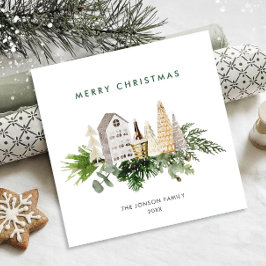 Elegante Bohemische Weihnachtsgrüße Feiertagskarte