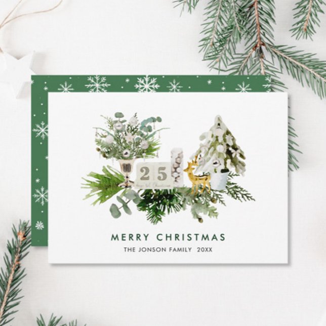 Elegante Bohemische Weihnachtsgrüße Feiertagskarte (Von Creator hochgeladen)