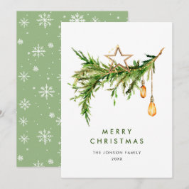 Elegante Bohemische Weihnachtskomposition Feiertagskarte