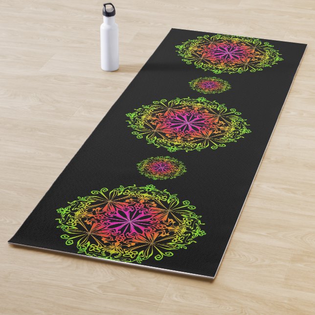 Elegante bohenhafte böhmische botanische Mandala Yogamatte (Beispiel)