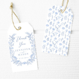 Elegante böhmische Blumenkranz Hochzeit danke Geschenkanhänger