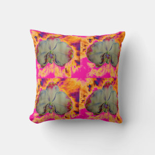 Elegante boho-abstracte Wasserfarben-Orchideenmale Kissen