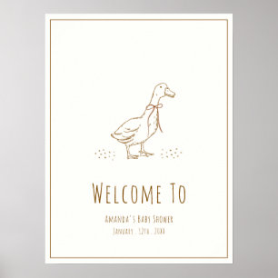 Elegante Boho-Albere Hühner-Baby-Party Begrüßung Poster
