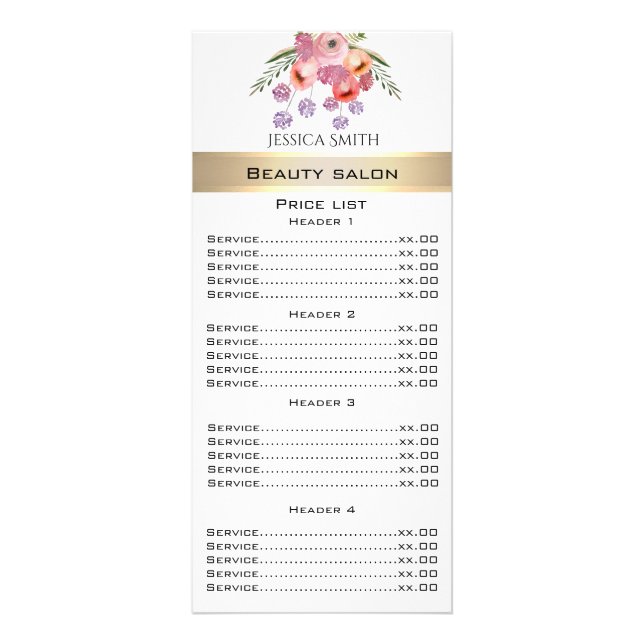 Elegante Boho Aquarell Blumenstrauß Karte Werbekarte (Vorne)
