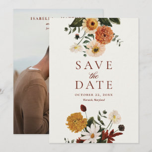 Elegante Boho-Aquarell-Wildblumen-Hochzeit Save The Date