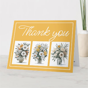 Elegante Boho Art Blume in einer Vase Dankeschön C Dankeskarte