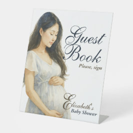 Elegante Boho Asian Mama zu Gast Book Sockelschild