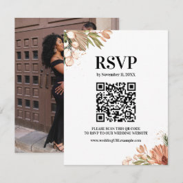 Elegante Boho Blume, Foto RSVP Karte
