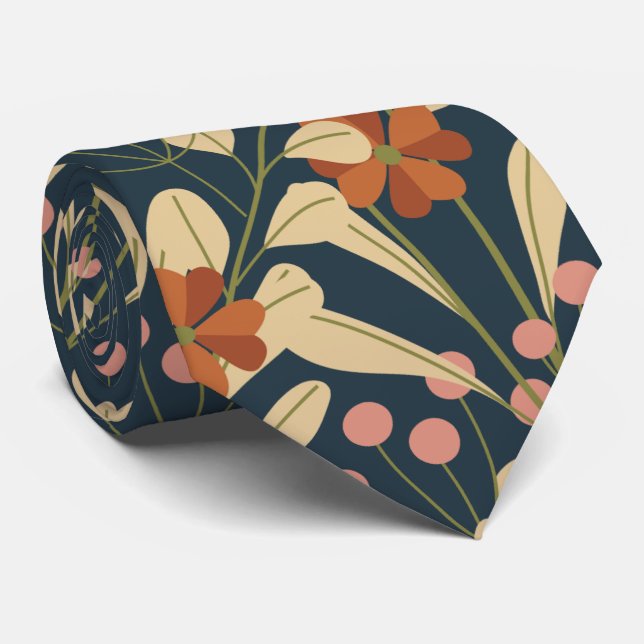 Elegante Boho-Blume Krawatte (Gerollt)