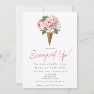 Elegante Boho-Blumen-Eiscreme-Brautabschiedsparty Einladung