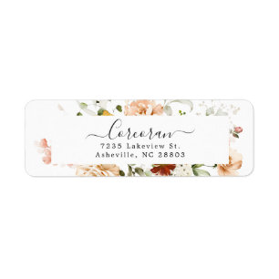 Elegante Boho-Blumen-Hände-schrift-Rücksendeadress