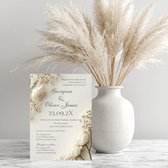 Elegante Boho-Blumen-Hochzeitseinladung Einladung (Von Creator hochgeladen)