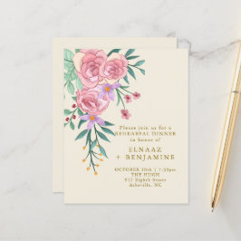 Elegante Boho Blush Pink Blumenzwiebelblume Hochze
