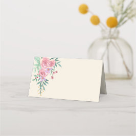 Elegante Boho Blush Pink Blumenzwiebelblume Hochze Platzkarte