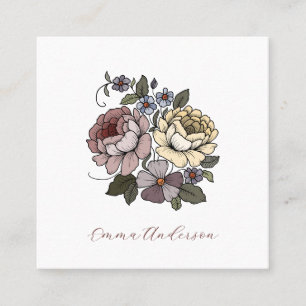 Elegante Boho Botanical Florals Calling Card Telefonnummerkarte