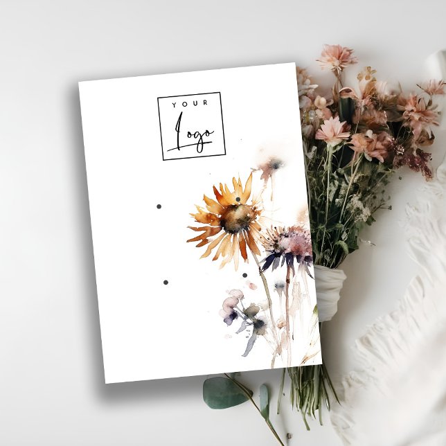 Elegante Boho Dry Wildblume 2 Earring Logo Display Visitenkarte (Von Creator hochgeladen)