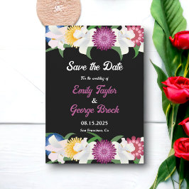 Elegante Boho farbenfrohe Rose Hochzeit der Schwar Save The Date