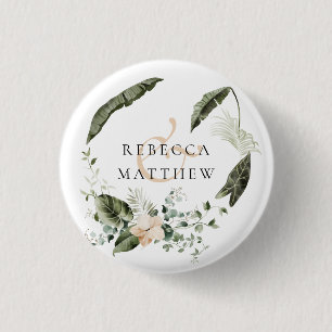 Elegante Boho-Floral-Hochzeit Button