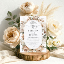 Elegante Boho-Floralbogen-Hochzeitseinladung