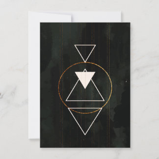 Elegante Boho-Heilige-Geometrie-Goldkreis-Dreiecke Einladung