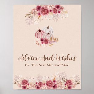 Elegante Boho-Herbst-Liebesrat und -wünsche Poster