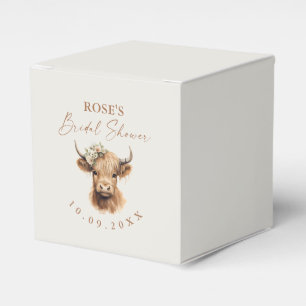 Elegante Boho Highland Cow Bridal Shower  Geschenkschachtel