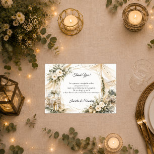 Elegante Boho-Hochzeit Dankeskarte