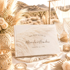Elegante Boho-Hochzeit mit Pampasgras Gästebuch