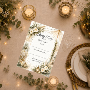 Elegante Boho-Hochzeit RSVP Karte