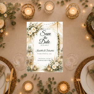 Elegante Boho-Hochzeit Save The Date