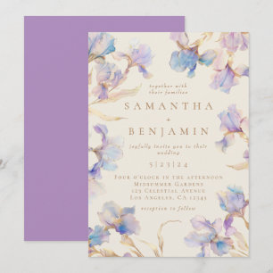 Elegante Boho-Iris-Hochzeitseinladung Einladung