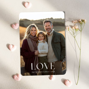 Elegante Boho-Liebe Familie Kinder Foto Valentinst Feiertagskarte