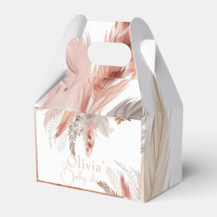 Elegante Boho-Pampasgras-Babyparty Geschenkschachtel