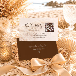 Elegante Boho-Pampasgras-Hochzeits-RSVP-Karte Begleitkarte