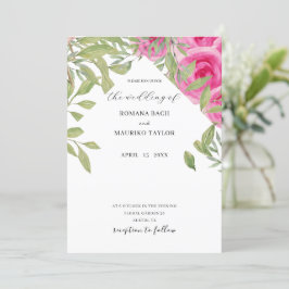 Elegante Boho Pink Roses Einladung