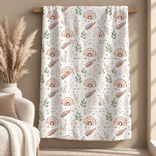 Elegante Boho-Regenbogen-Blatt-Wurfdecke-Dekor A Fleecedecke