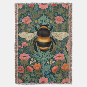 Elegante Boho-Retro-Hummel-Frühlingsblumen Decke