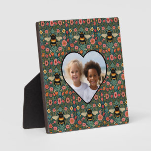 Elegante Boho-Retro-Hummel-Frühlingsblumen Fotoplatte