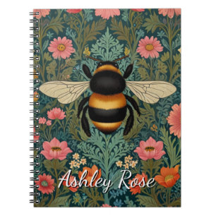 Elegante Boho-Retro-Hummel-Frühlingsblumen Notizblock